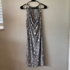 Essentials by Milano Women’s Cowl-Neck Halter Chain Strap Sleeveless Print Dress